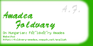 amadea foldvary business card